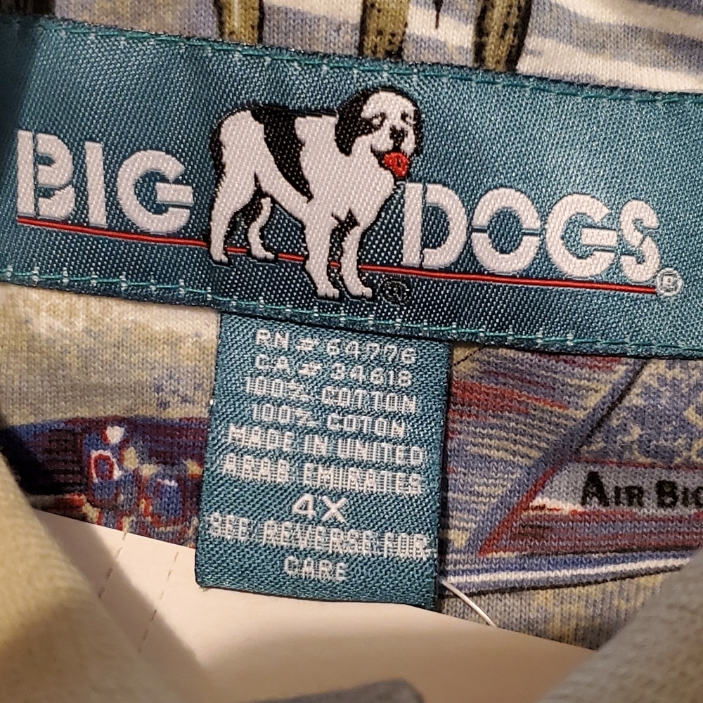 Vintage Big Dogs Hawaiian Airplane Button Up Shirt Sz 4X Aloha Vacation Cruise - Picture 4 of 8